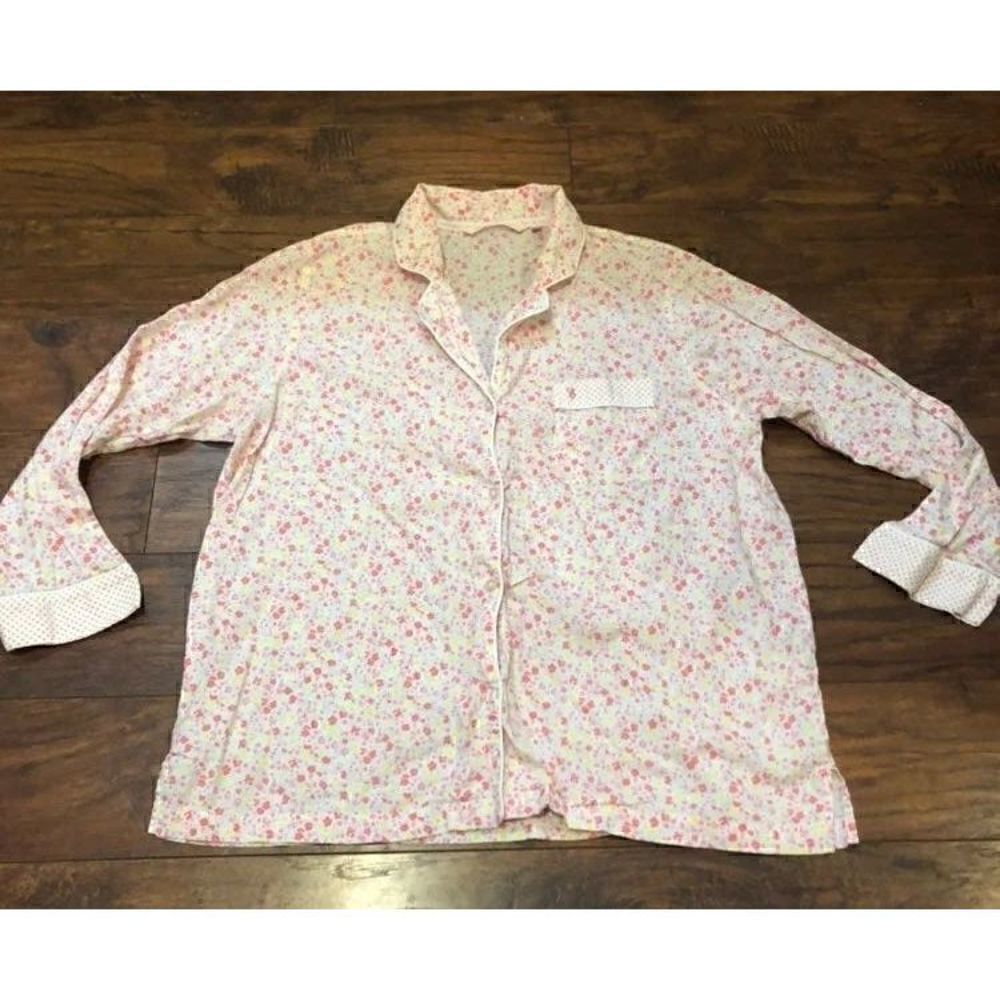 VS Victoria Secret sleepwear pajamas top long sleeve size large womens